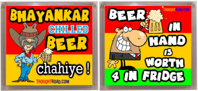 Thoughtroad BHAYANKAR BEER Fridge Magnet Pack of 2