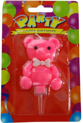 Funcart Funcart TEDDEY BEAR PINK CANDLE Candle(Pink, Pack of 1)