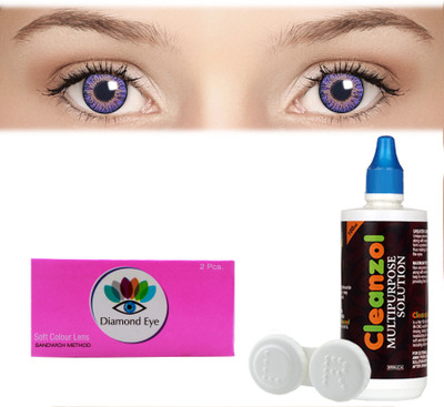 Diamond Eye Purple with LensCareKit By Visionsindia Quaterly Contact Lens(-2.50, Purple, Pack of 2)
Diamond Eye Purple with LensCareKit By Visionsindia Quaterly Contact Lens(-2.50, Purple, Pack of 2)
