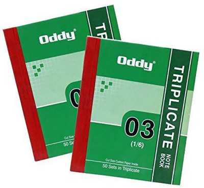 Oddy Regular Notebook(Oddy 1/6 Triplicate Note Books - Pack of 5, Multicolor, Pack of 5)
Oddy Regular Notebook(Oddy 1/6 Triplicate Note Books - Pack of 5, Multicolor, Pack of 5)