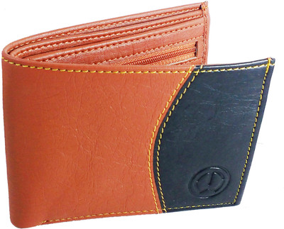 InW Men Tan, Black Artificial Leather Wallet(8 Card Slots), Black;tan