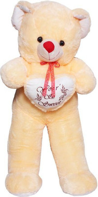 GN Enterprises 5 feet Teddy with Heart GN_11 - 152 cm(Cream)