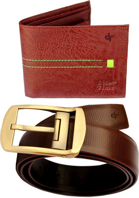 DFashion Men Brown Genuine Leather Belt, Brown-01