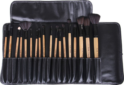 Looks United Cosmetic Makeup Brush Set With Leather Pouch(Pack of 18)