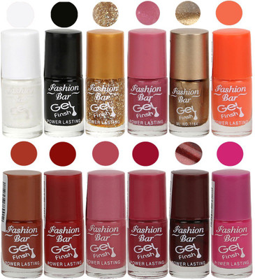 Fashion Bar Unique color Gel Nail Polish in Incredible Value (Pack of 12 Pcs) White,Black,Glitter Golden,Sheer Pink,Copper Golden,Neon Orange,Rich Brown,Brick Red,Pink,Deep Pink,Dark Coffee,Mazanta(Pack of 12)
Fashion Bar Unique color Gel Nail Polish in Incredible Value (Pack of 12 Pcs) White,Black,Glitter Golden,Sheer Pink,Copper Golden,Neon Orange,Rich Brown,Brick Red,Pink,Deep Pink,Dark Coffee,Mazanta(Pack of 12)