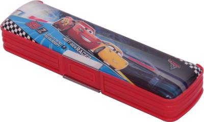 Disney CARS CARS Art PLASTIC Pencil Box(Set of 1, Red)