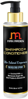 Man Arden Hair Shampoo + Conditioner - The Island Emperor (Energizing Sport) - With Moroccan Argan Oil, Silk Protein & Almond Oil(200 ml)
Man Arden Hair Shampoo + Conditioner - The Island Emperor (Energizing Sport) - With Moroccan Argan Oil, Silk Protein & Almond Oil(200 ml)