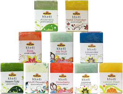 Kangra Valley Khadi Premium Glycerine Bathing Bar, 125g each (Pack of 10) - Mix Flavours(1250 g, Pack of 10)
Kangra Valley Khadi Premium Glycerine Bathing Bar, 125g each (Pack of 10) - Mix Flavours(1250 g, Pack of 10)