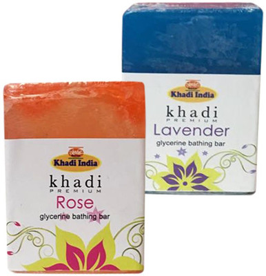 Kangra Valley Khadi Premium Glycerine Bathing Bar, 125g each (Pack of 2) - Rose, Lavender(250 g, Pack of 2)
Kangra Valley Khadi Premium Glycerine Bathing Bar, 125g each (Pack of 2) - Rose, Lavender(250 g, Pack of 2)