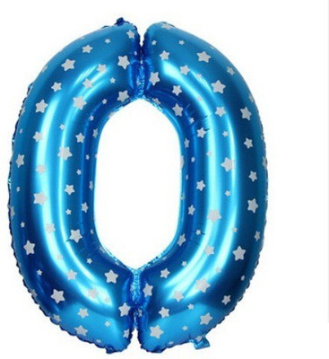 ROCK THE PARTY Printed BLUE 0 Balloon(Blue, Pack of 1)