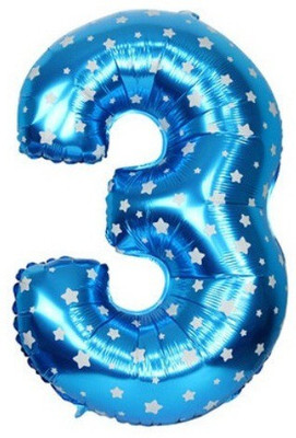 ROCK THE PARTY Printed BLUE 3 Balloon(Blue, Pack of 1)