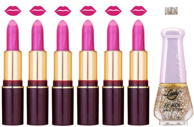 Lady Fashion Multi Make Up Combo Lips & Nails 2202101810(Set of 7)