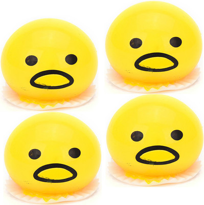 Stealodeal Random Expression |Pack of 4| Vomiting Yolk Egg Gag Toy(Yellow)