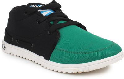11e Hgs2-Black-P.Green Canvas Shoes For Men(Black), Black;green
