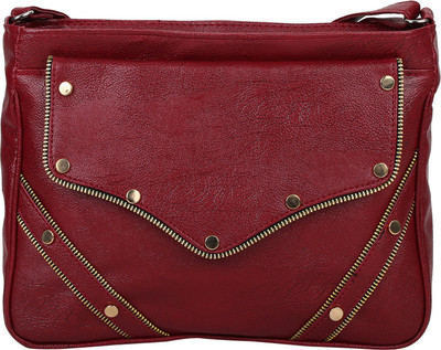 MTE Girls Casual Maroon Leatherette Sling Bag
