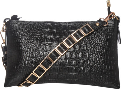 MONOKROME NEW YORK Women Evening/Party Black PU Sling Bag