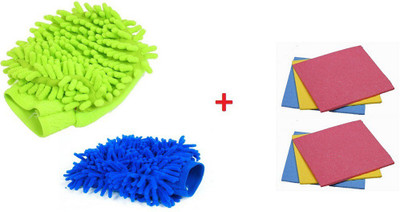 bajrang Combo of Wet and Dry Microfiber Glove (02 pcs.) and Sponge Wipe(06 pcs.) Glove, Cleaning Wipe
bajrang Combo of Wet and Dry Microfiber Glove (02 pcs.) and Sponge Wipe(06 pcs.) Glove, Cleaning Wipe