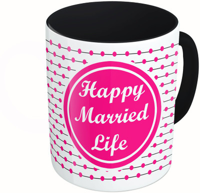 MiiCreations Printed Two Tone Black And White Happy Marreid Life Ceramic Mug(325 ml), Multicolor
MiiCreations Printed Two Tone Black And White Happy Marreid Life Ceramic Mug(325 ml), Multicolor