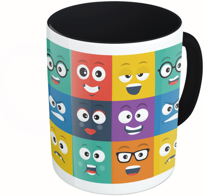 MiiCreations Printed Two Tone Black And White Smilies Ceramic Mug(325 ml), Multicolor
MiiCreations Printed Two Tone Black And White Smilies Ceramic Mug(325 ml), Multicolor