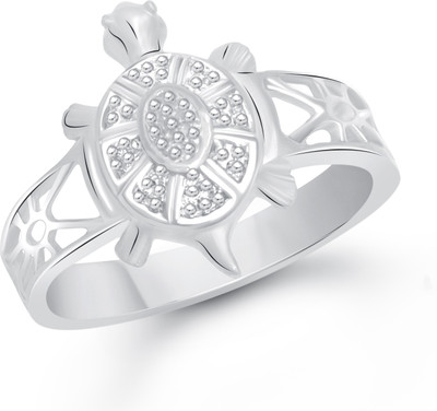 VK Jewels Adorable Tortoise Alloy Rhodium Plated Ring, Silver