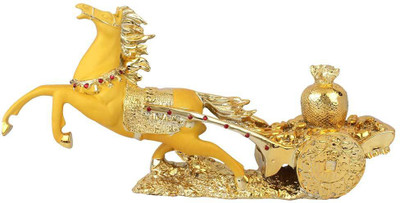 StatueStudio Yellow Gold Plated Feng Shui Vastu Décor Resin Horse Cart Chariot With Money Bag Decorative Showpiece - 21.59 cm(Polyresin, Gold)
StatueStudio Yellow Gold Plated Feng Shui Vastu Décor Resin Horse Cart Chariot With Money Bag Decorative Showpiece - 21.59 cm(Polyresin, Gold)