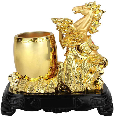 StatueStudio Polystone Resin Gold Plated Feng Shui Vastu Home Office Décor Horse Pen Stand 8" Decorative Showpiece - 20.32 cm(Polyresin, Gold)
StatueStudio Polystone Resin Gold Plated Feng Shui Vastu Home Office Décor Horse Pen Stand 8" Decorative Showpiece - 20.32 cm(Polyresin, Gold)