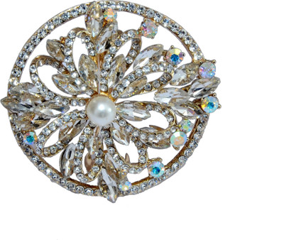 Mansiyaorange Designer Fancy Latest Stone Hair Pin Hair Clip(White)