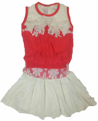Kid n Kids Girls Party(Festive) Top Skirt(Multicolor, Multi