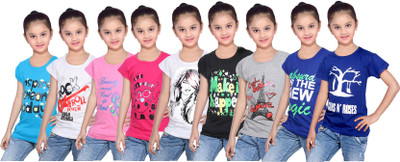IndiWeaves Girls Printed Cotton T Shirt(Multicolor, Pack of 9, Black;blue;grey;pink;white
IndiWeaves Girls Printed Cotton T Shirt(Multicolor, Pack of 9, Black;blue;grey;pink;white