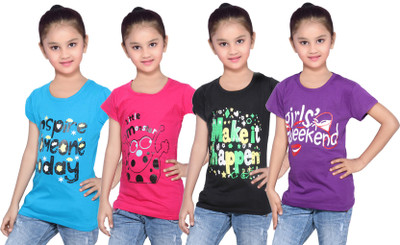 IndiWeaves Girls Printed Cotton T Shirt(Multicolor, Pack of 4, Black;blue;pink;purple
IndiWeaves Girls Printed Cotton T Shirt(Multicolor, Pack of 4, Black;blue;pink;purple