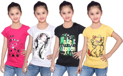IndiWeaves Girls Printed Cotton T Shirt(Multicolor, Pack of 4, Black;pink;white;yellow
IndiWeaves Girls Printed Cotton T Shirt(Multicolor, Pack of 4, Black;pink;white;yellow