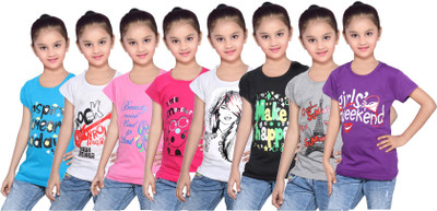 IndiWeaves Girls Printed Cotton T Shirt(Multicolor, Pack of 8, Black;blue;grey;pink;purple;white
IndiWeaves Girls Printed Cotton T Shirt(Multicolor, Pack of 8, Black;blue;grey;pink;purple;white