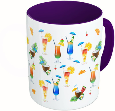 MiiCreations Printed Two Tone Blue And White Coctails Pattern Ceramic Mug(325 ml), Multicolor
MiiCreations Printed Two Tone Blue And White Coctails Pattern Ceramic Mug(325 ml), Multicolor