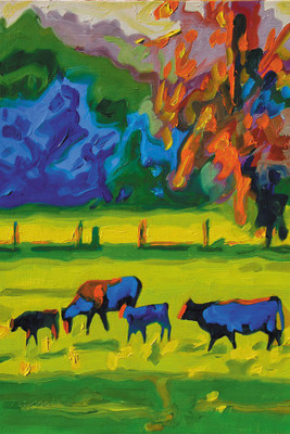 RadhaKripa cow po029 Paper Print(18 inch X 12 inch, Rolled)