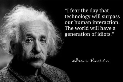 RadhaKripa albert einstein i fear the day Poster Paper Print(18 inch X 12 inch, Rolled)