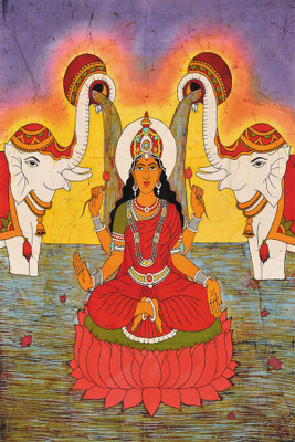 maa laxmi painting poster Paper Print(18 inch X 12 inch, Rolled)