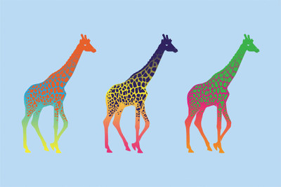 RadhaKripa giraffe colour full Paper Print(18 inch X 12 inch, Rolled)
