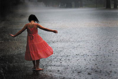 BikriKendra alone girl in rain Poster Paper Print(18 inch X 12 inch, Rolled)