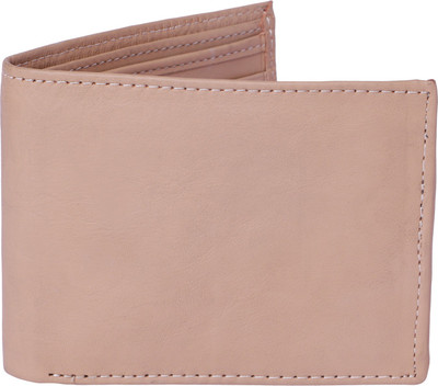 Leather Hub Men Tan Genuine Leather Wallet(5 Card Slots), White