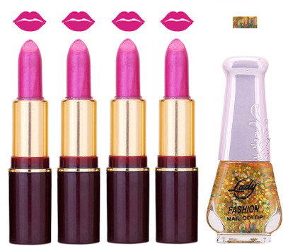 Lady Fashion Multi Make Up Combo Lips & Nails 2202101504(Set of 5)