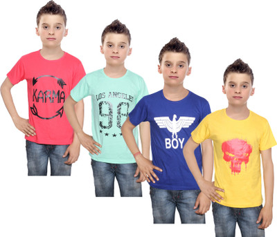 IndiWeaves Boys Printed Cotton T Shirt(Multicolor, Pack of 4, Blue;green;red;yellow
IndiWeaves Boys Printed Cotton T Shirt(Multicolor, Pack of 4, Blue;green;red;yellow
