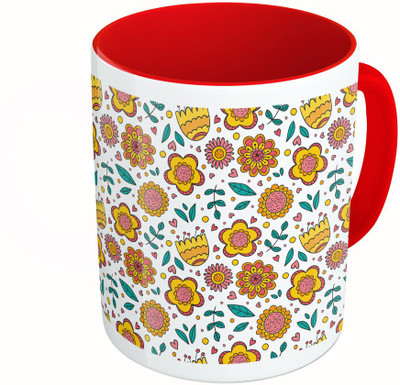 MiiCreations Printed Two Tone Red And White Flower and Leaves Pattern Ceramic Mug(325 ml)
MiiCreations Printed Two Tone Red And White Flower and Leaves Pattern Ceramic Mug(325 ml)