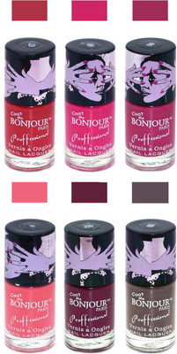 Bonjour Paris True Matte Nail Polish Red-Pink-Pink-Peach-Burgundy-Coffee(Pack of 6)
Bonjour Paris True Matte Nail Polish Red-Pink-Pink-Peach-Burgundy-Coffee(Pack of 6)
