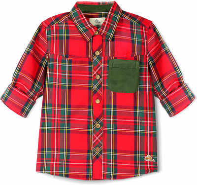 Cherry Crumble California Girls Checkered Casual Red Shirt, Red green