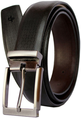 DFashion Men Black Artificial Leather Belt, Black-01