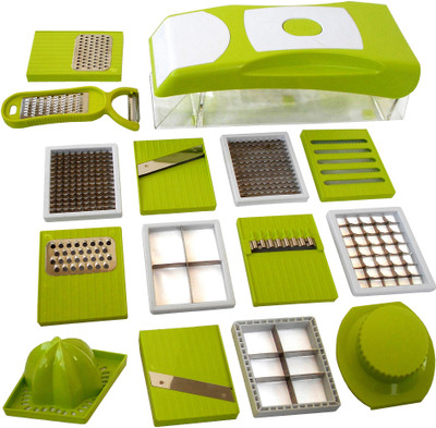 WCSE 15 in one multi purpose Vegitable And Fruit Cutter & Slicer Chopper(1 Chopper, 14 Blade), Green
WCSE 15 in one multi purpose Vegitable And Fruit Cutter & Slicer Chopper(1 Chopper, 14 Blade), Green