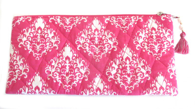 Needlecrest Cotton Quilted Pouch(Pink)