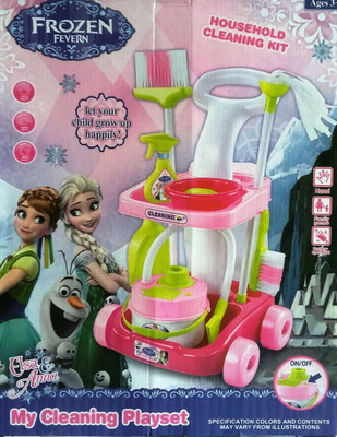 Amayra Toy Frozen Battery Operated Household Cleaning Kit Comes in A Trolley For Kids