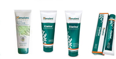 Himalaya clarina cream,mask,face wash with neem scrub(Set of)