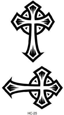 Savii Big Black Cross Tattoo Sticker(Black Cross)